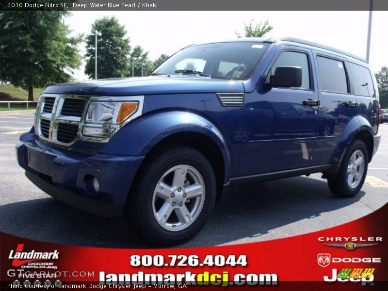 Deep Water Blue Pearl / Khaki 2010 Dodge Nitro SE