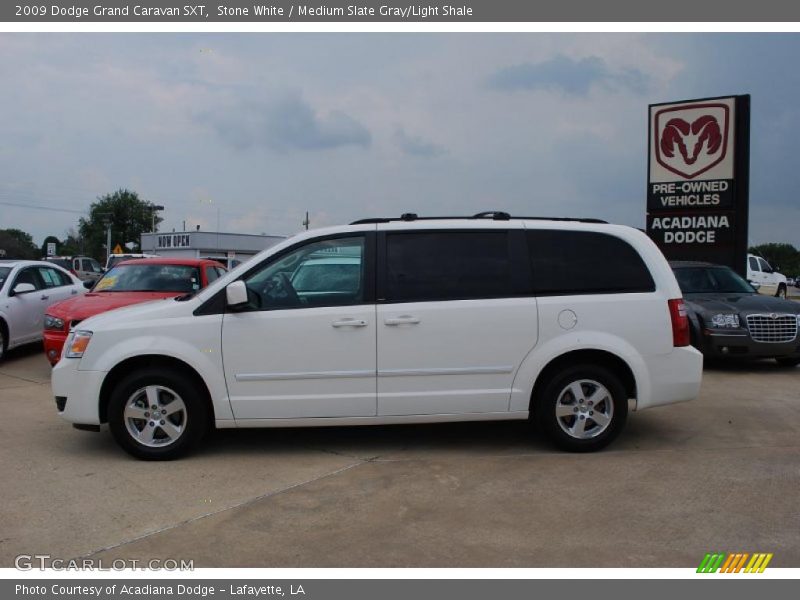 Stone White / Medium Slate Gray/Light Shale 2009 Dodge Grand Caravan SXT