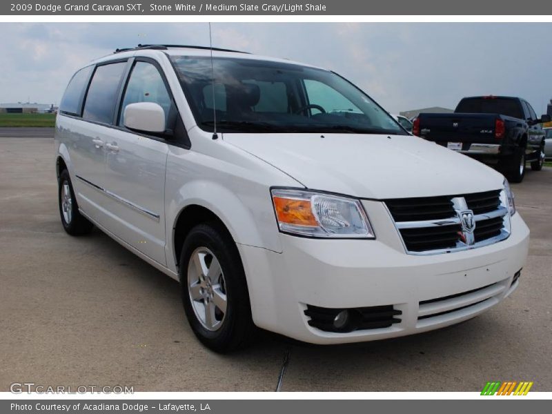 Stone White / Medium Slate Gray/Light Shale 2009 Dodge Grand Caravan SXT
