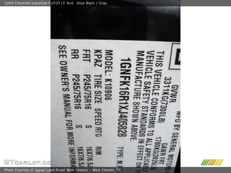 Onyx Black / Gray 1999 Chevrolet Suburban K1500 LT 4x4