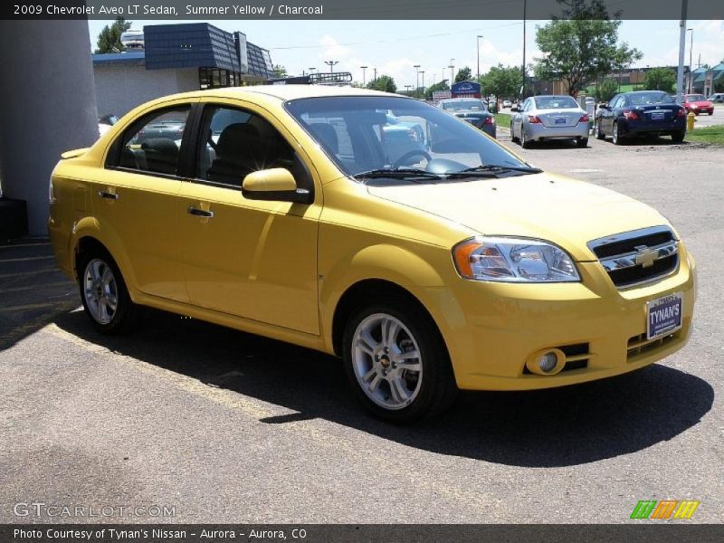 Summer Yellow / Charcoal 2009 Chevrolet Aveo LT Sedan