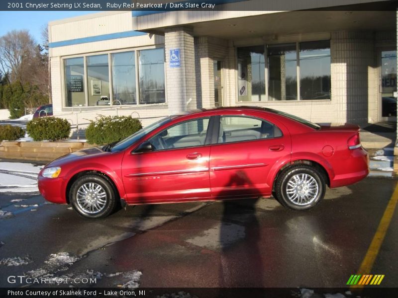 Ruby Red Pearlcoat / Dark Slate Gray 2001 Chrysler Sebring LX Sedan