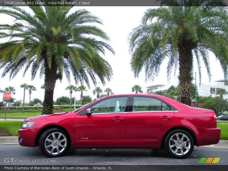 Vivid Red Metallic / Sand 2008 Lincoln MKZ Sedan