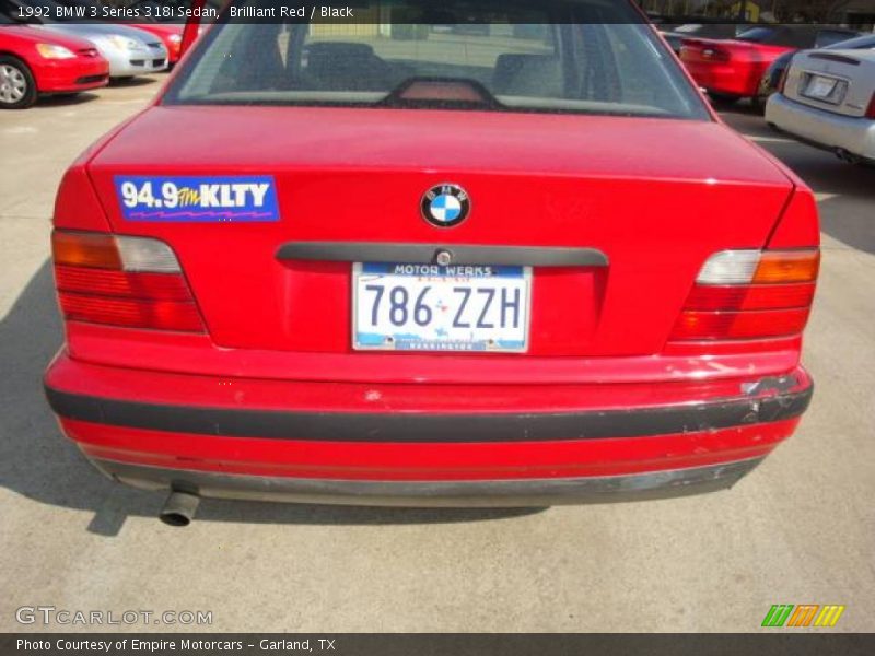 Brilliant Red / Black 1992 BMW 3 Series 318i Sedan