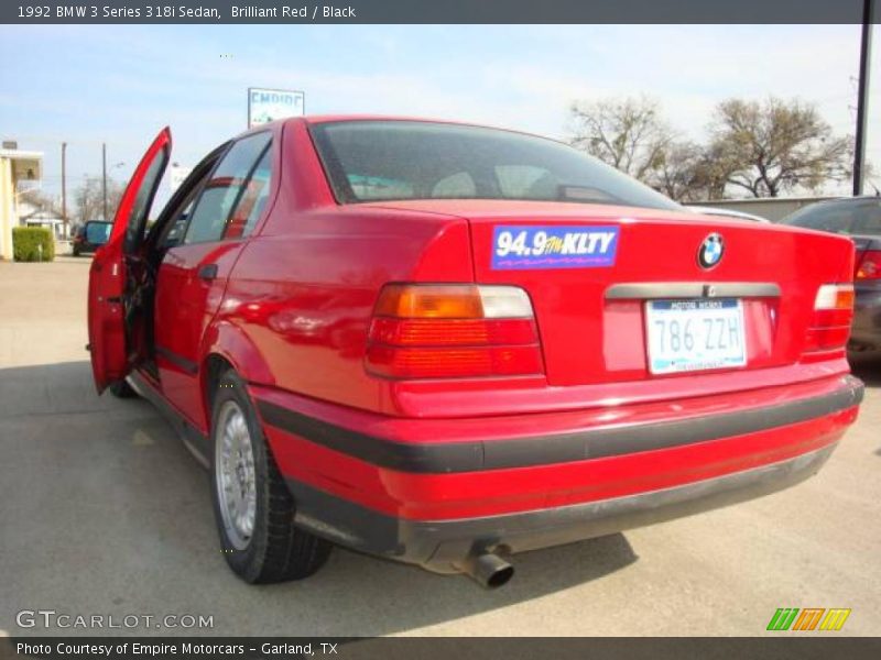 Brilliant Red / Black 1992 BMW 3 Series 318i Sedan