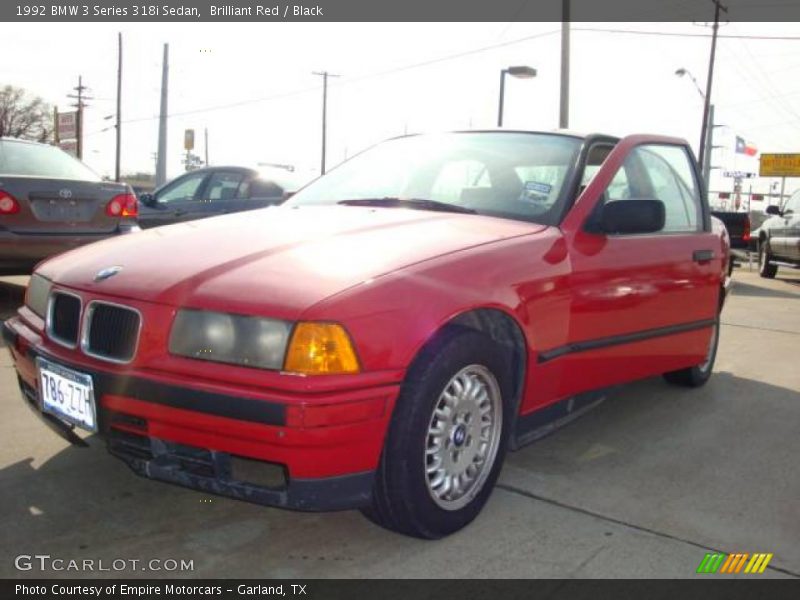 Brilliant Red / Black 1992 BMW 3 Series 318i Sedan