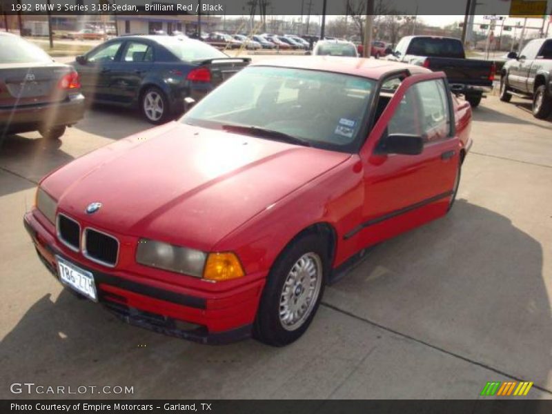 Brilliant Red / Black 1992 BMW 3 Series 318i Sedan