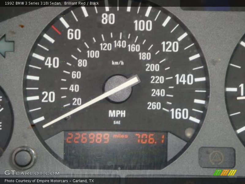 Brilliant Red / Black 1992 BMW 3 Series 318i Sedan