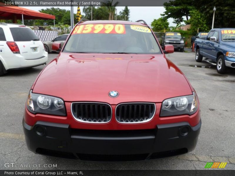 Flamenco Red Metallic / Sand Beige 2004 BMW X3 2.5i