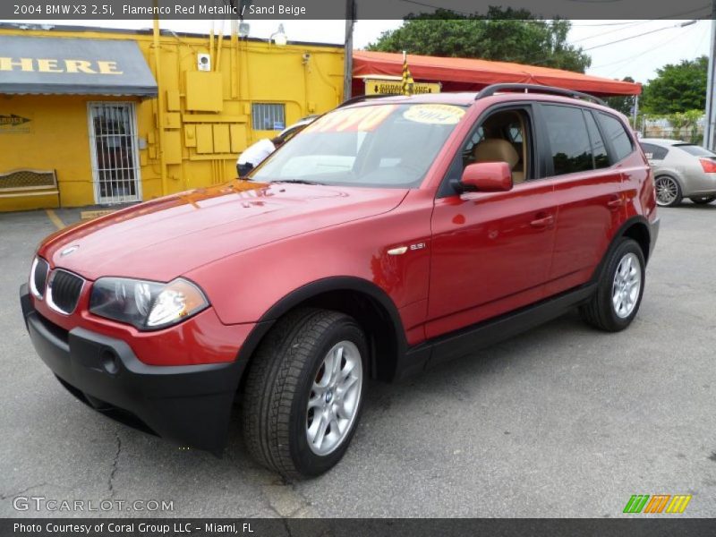 Flamenco Red Metallic / Sand Beige 2004 BMW X3 2.5i