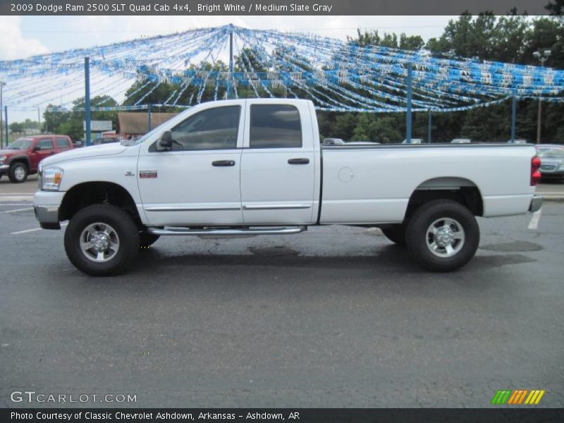 Bright White / Medium Slate Gray 2009 Dodge Ram 2500 SLT Quad Cab 4x4