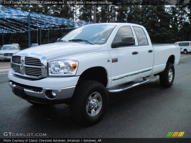 Bright White / Medium Slate Gray 2009 Dodge Ram 2500 SLT Quad Cab 4x4