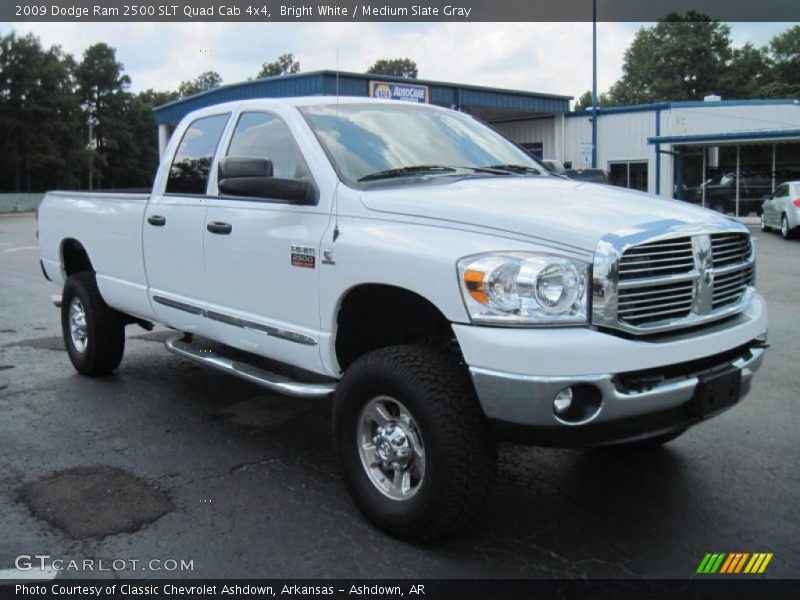 Bright White / Medium Slate Gray 2009 Dodge Ram 2500 SLT Quad Cab 4x4