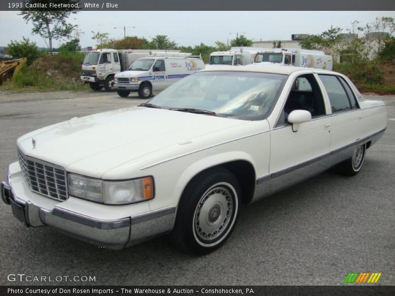 White / Blue 1993 Cadillac Fleetwood