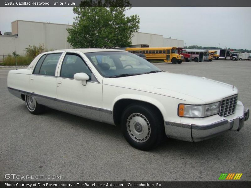 White / Blue 1993 Cadillac Fleetwood