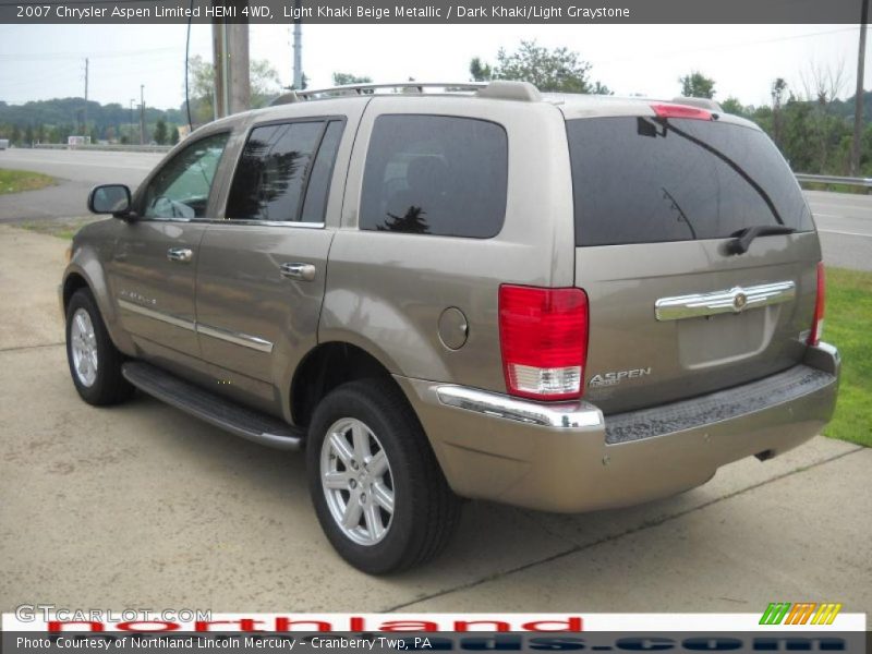 Light Khaki Beige Metallic / Dark Khaki/Light Graystone 2007 Chrysler Aspen Limited HEMI 4WD