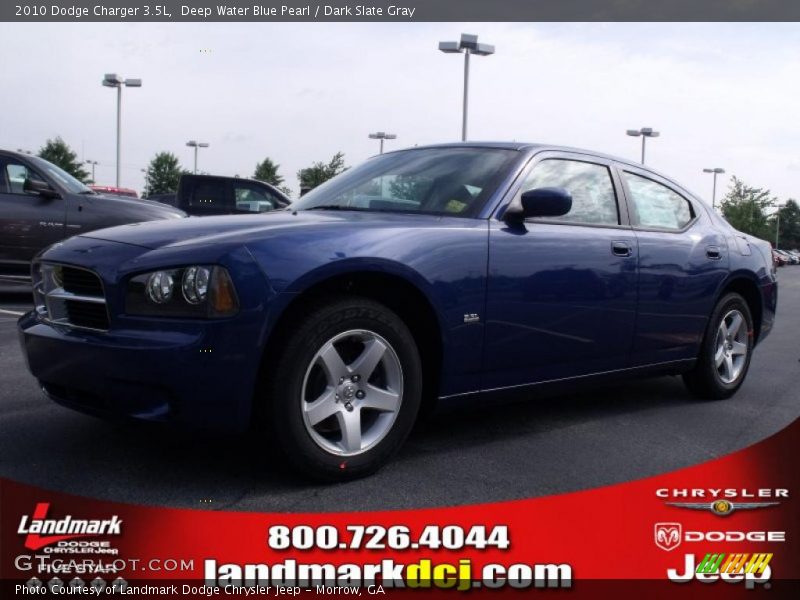 Deep Water Blue Pearl / Dark Slate Gray 2010 Dodge Charger 3.5L