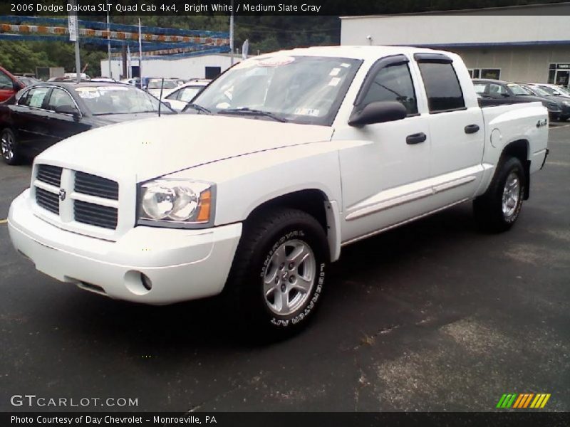 Bright White / Medium Slate Gray 2006 Dodge Dakota SLT Quad Cab 4x4