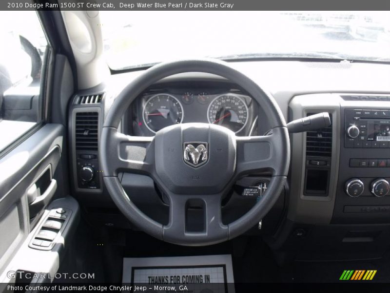 Deep Water Blue Pearl / Dark Slate Gray 2010 Dodge Ram 1500 ST Crew Cab