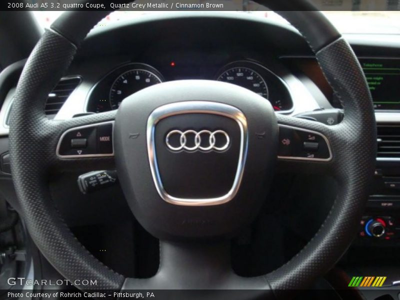 Quartz Grey Metallic / Cinnamon Brown 2008 Audi A5 3.2 quattro Coupe
