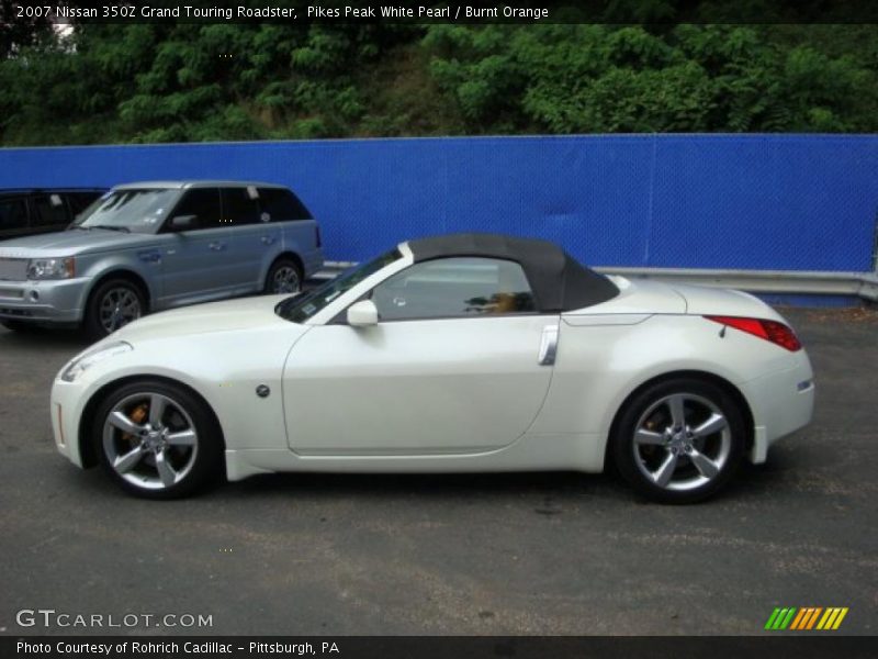 Pikes Peak White Pearl / Burnt Orange 2007 Nissan 350Z Grand Touring Roadster