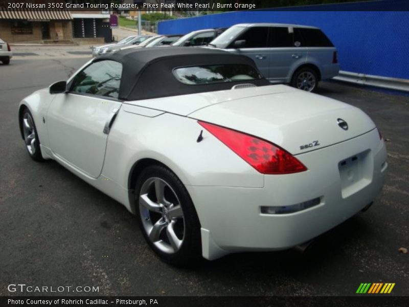 Pikes Peak White Pearl / Burnt Orange 2007 Nissan 350Z Grand Touring Roadster