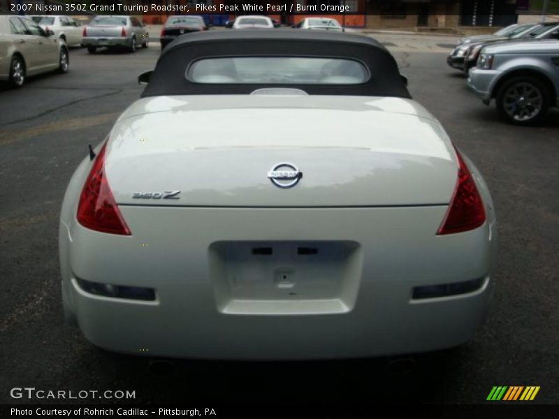 Pikes Peak White Pearl / Burnt Orange 2007 Nissan 350Z Grand Touring Roadster