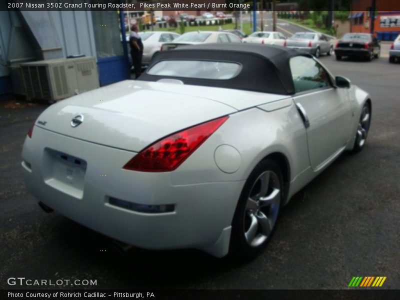 Pikes Peak White Pearl / Burnt Orange 2007 Nissan 350Z Grand Touring Roadster