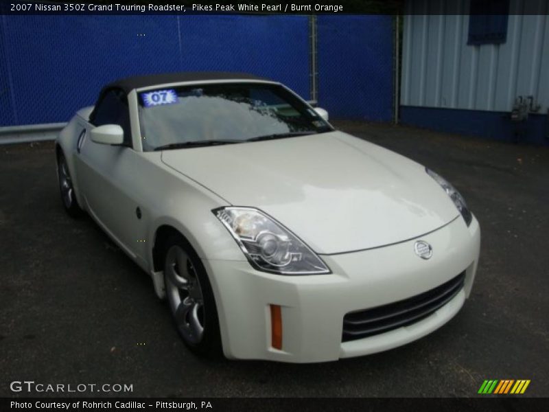 Pikes Peak White Pearl / Burnt Orange 2007 Nissan 350Z Grand Touring Roadster