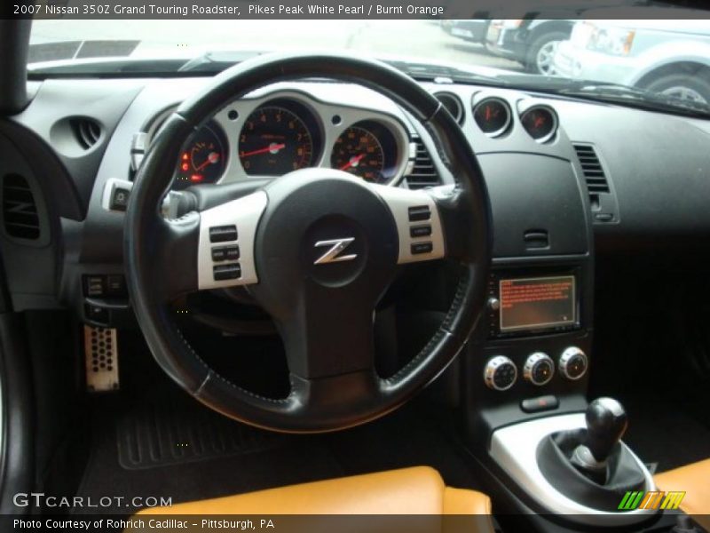 Pikes Peak White Pearl / Burnt Orange 2007 Nissan 350Z Grand Touring Roadster