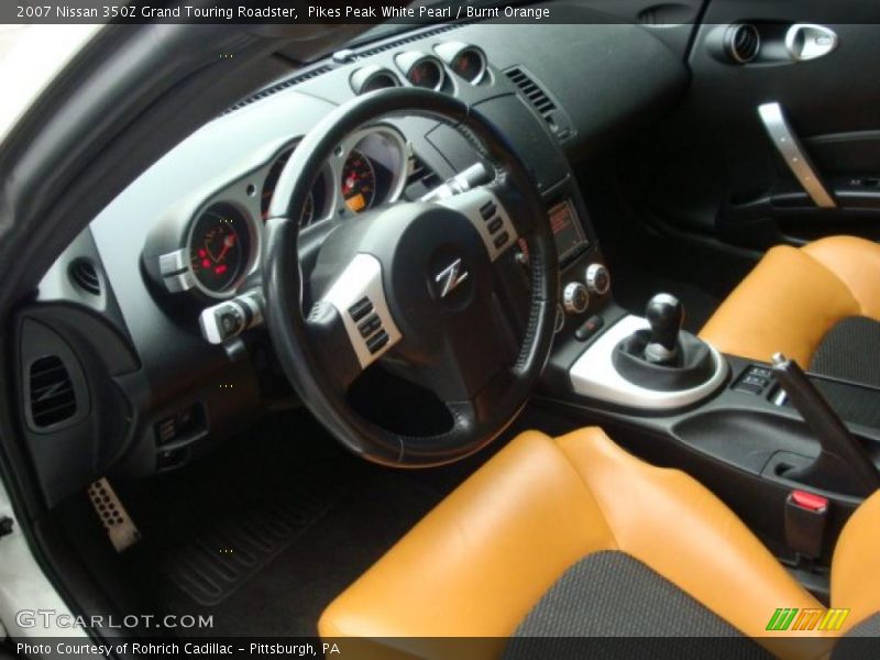 Pikes Peak White Pearl / Burnt Orange 2007 Nissan 350Z Grand Touring Roadster