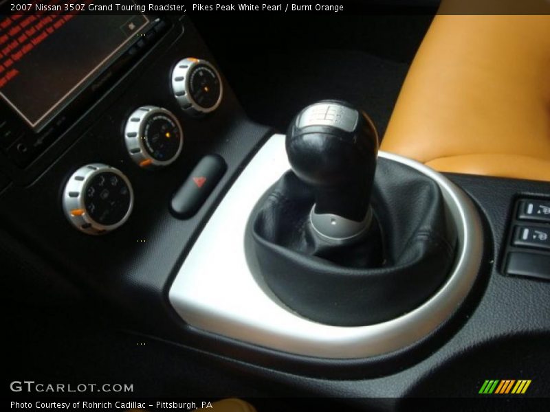 Pikes Peak White Pearl / Burnt Orange 2007 Nissan 350Z Grand Touring Roadster