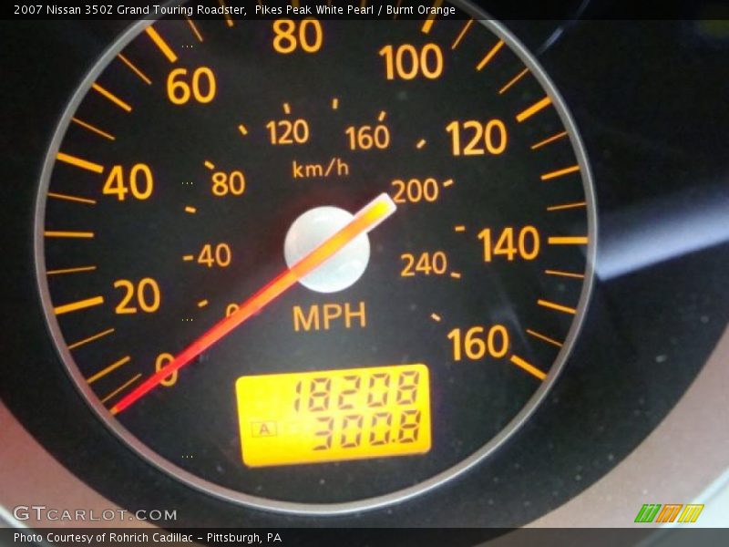 Pikes Peak White Pearl / Burnt Orange 2007 Nissan 350Z Grand Touring Roadster