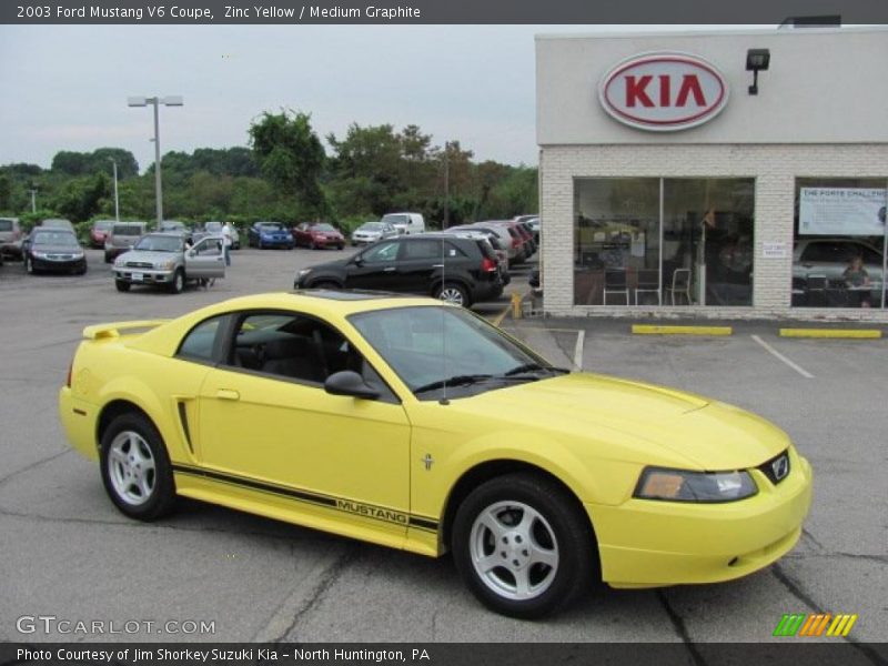 Zinc Yellow / Medium Graphite 2003 Ford Mustang V6 Coupe