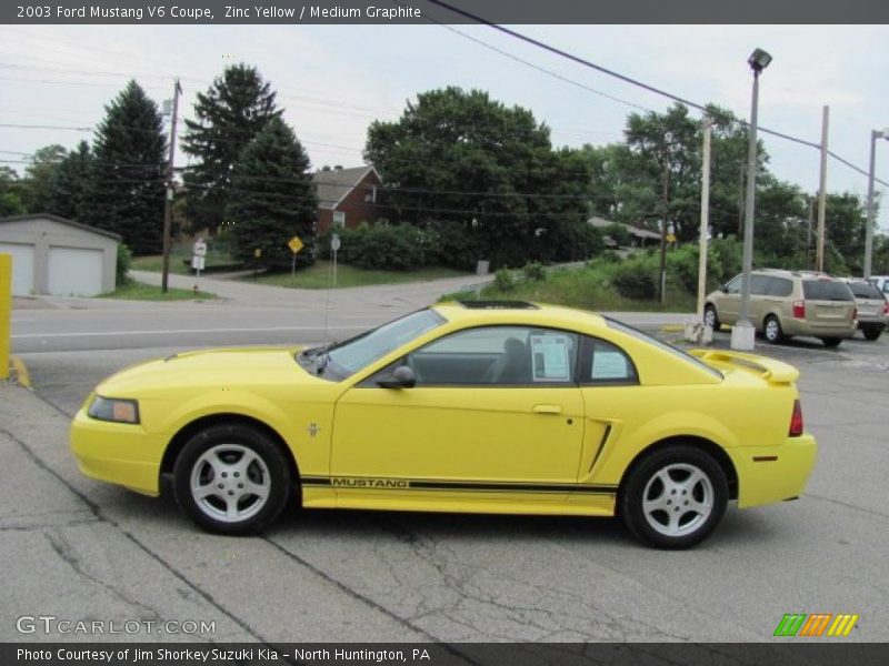 Zinc Yellow / Medium Graphite 2003 Ford Mustang V6 Coupe