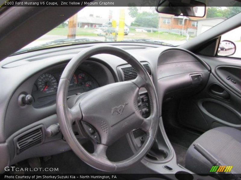Zinc Yellow / Medium Graphite 2003 Ford Mustang V6 Coupe