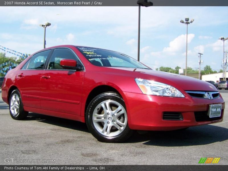 Moroccan Red Pearl / Gray 2007 Honda Accord SE Sedan