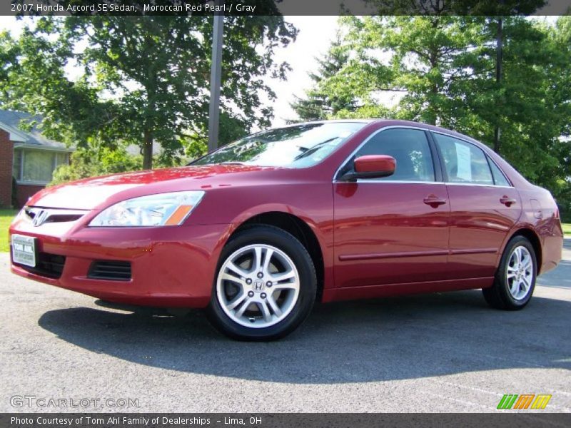 Moroccan Red Pearl / Gray 2007 Honda Accord SE Sedan