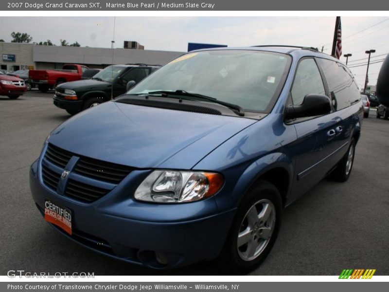 Marine Blue Pearl / Medium Slate Gray 2007 Dodge Grand Caravan SXT