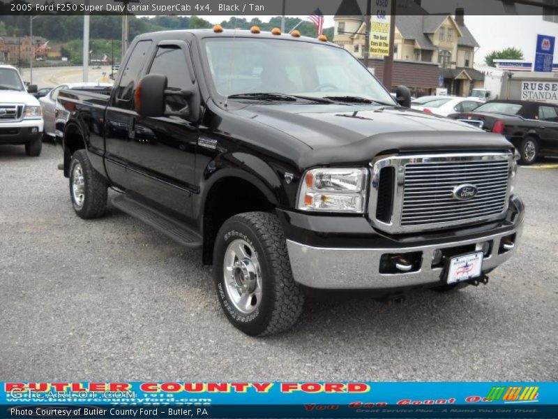 Black / Tan 2005 Ford F250 Super Duty Lariat SuperCab 4x4