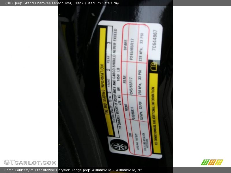 Black / Medium Slate Gray 2007 Jeep Grand Cherokee Laredo 4x4