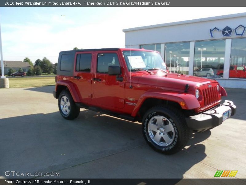 Flame Red / Dark Slate Gray/Medium Slate Gray 2010 Jeep Wrangler Unlimited Sahara 4x4