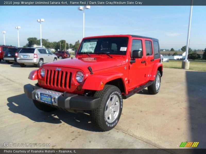 Flame Red / Dark Slate Gray/Medium Slate Gray 2010 Jeep Wrangler Unlimited Sahara 4x4