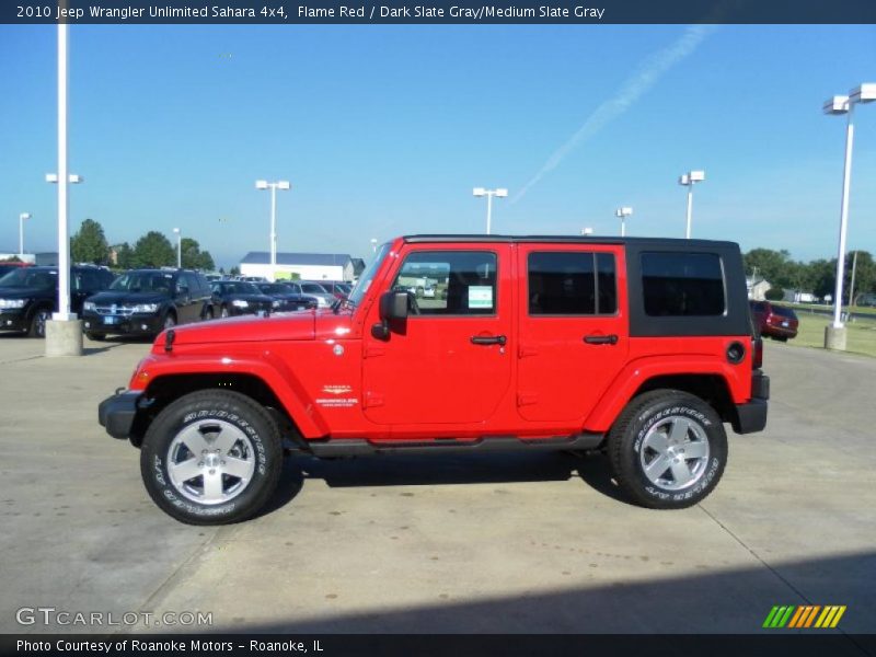 Flame Red / Dark Slate Gray/Medium Slate Gray 2010 Jeep Wrangler Unlimited Sahara 4x4