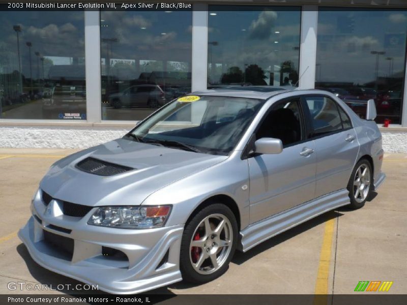 Apex Silver / Black/Blue 2003 Mitsubishi Lancer Evolution VIII