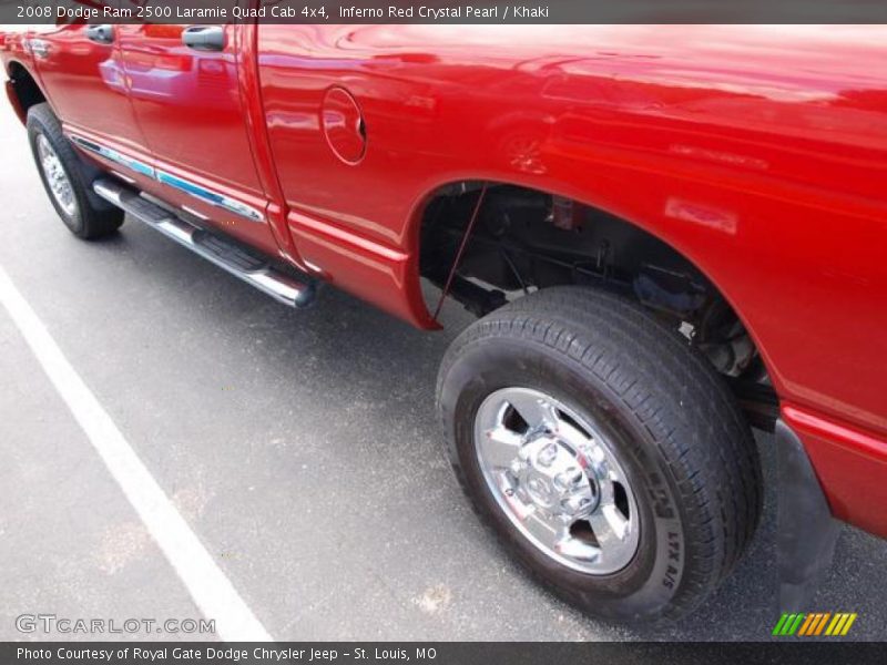 Inferno Red Crystal Pearl / Khaki 2008 Dodge Ram 2500 Laramie Quad Cab 4x4