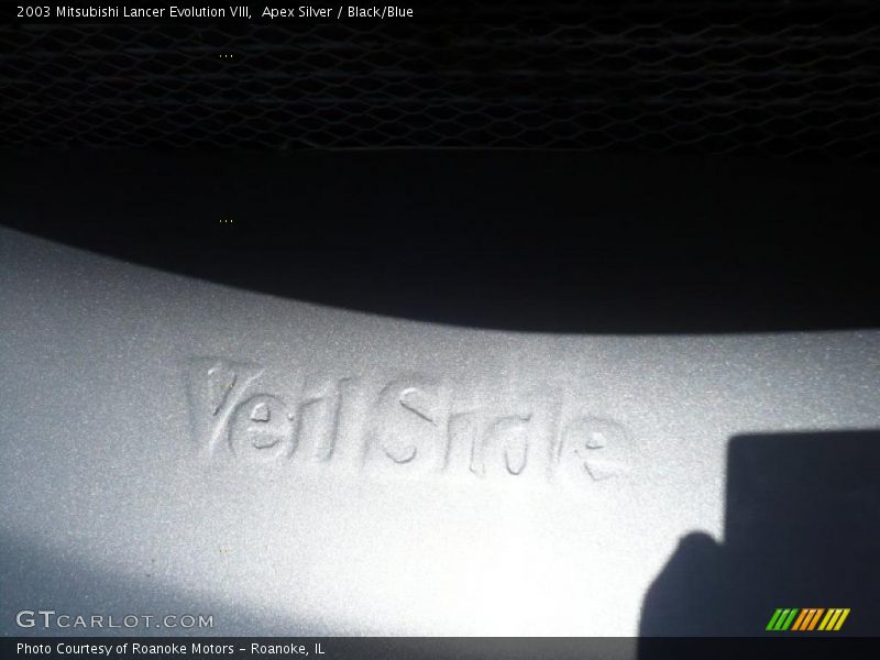Apex Silver / Black/Blue 2003 Mitsubishi Lancer Evolution VIII