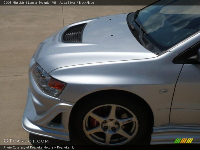 Apex Silver / Black/Blue 2003 Mitsubishi Lancer Evolution VIII