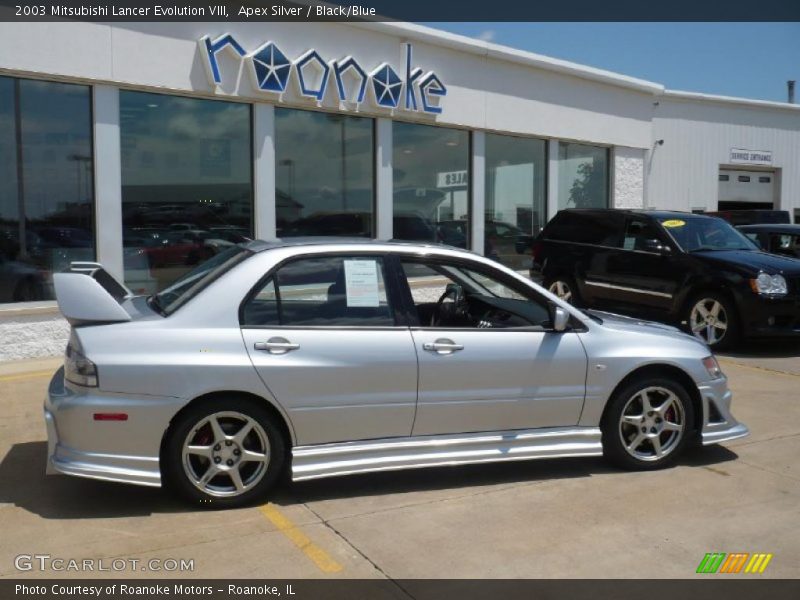 Apex Silver / Black/Blue 2003 Mitsubishi Lancer Evolution VIII