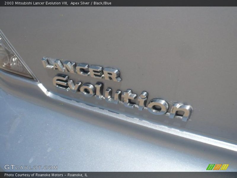 Apex Silver / Black/Blue 2003 Mitsubishi Lancer Evolution VIII